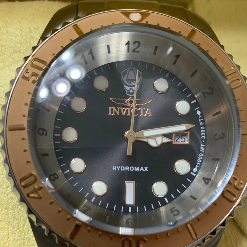 Invicta Two-Tone Rose Gold and Black Hydromax Dive Watch